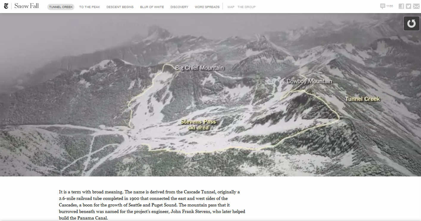 Image of the New York Times Snow Fall Project
