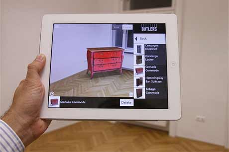 Example pic of a tablet showing augmented reality