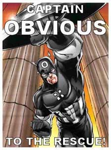 Cartoon of superhero capt obvious