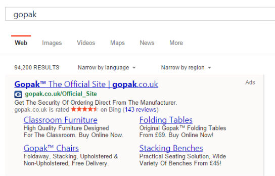 New Enhanced Gopak Bing Ad