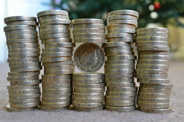 Stack of pund coins