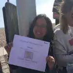 Pinky getting her award