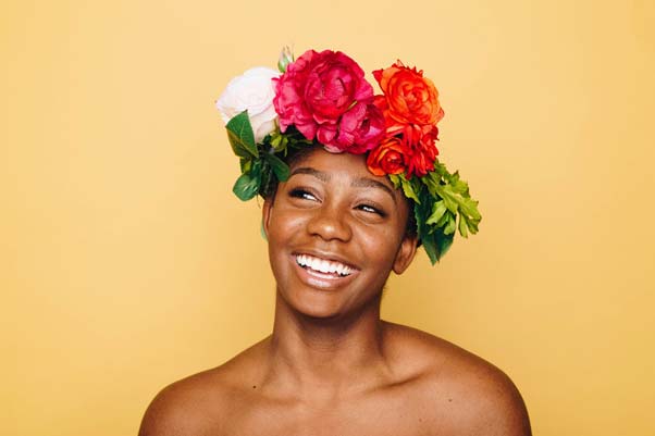 Lady with a floral hat