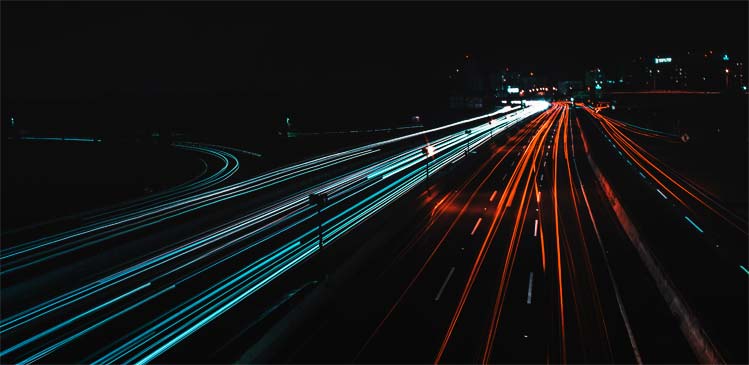 Timelapse cars at night