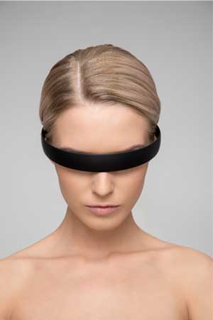 Woman wearing a VR headset