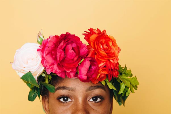 Woman with a flower hat