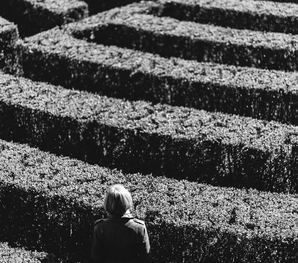 Woman in a maze