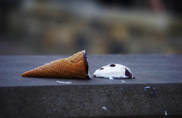 Ice cream on floor