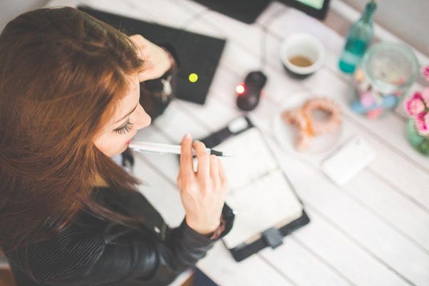 Woman writing