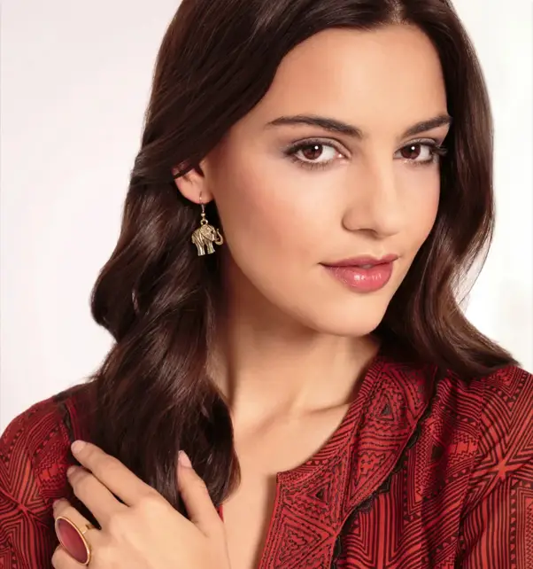 Woman modelling earings