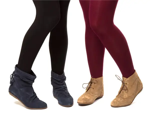 Women modelling footwear