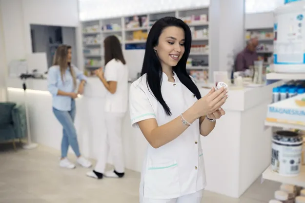 Woman in a pharmacy