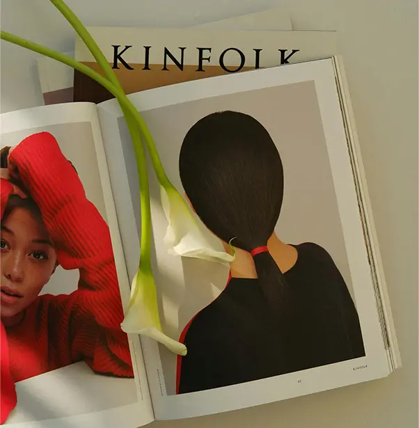 A magazine with flowers