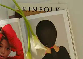 A magazine with flowers