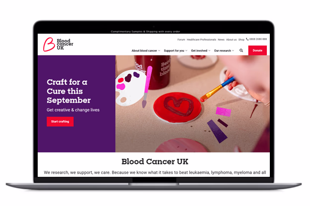 Blood cancer - website screenshot