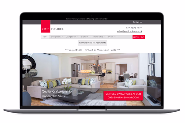 Cort furniture website screenshot