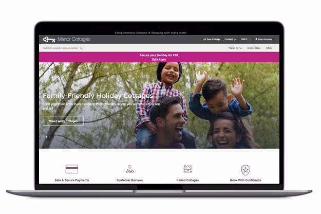 manor cottages website screenshot
